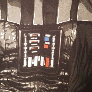 BLACK TEE Darth Vader chest panel graphic